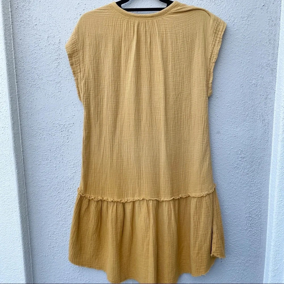 Anthropologie Saturday Sunday Lydia Ombre Tunic Dress Gauze Yellow Sz XS - Picture 2 of 10